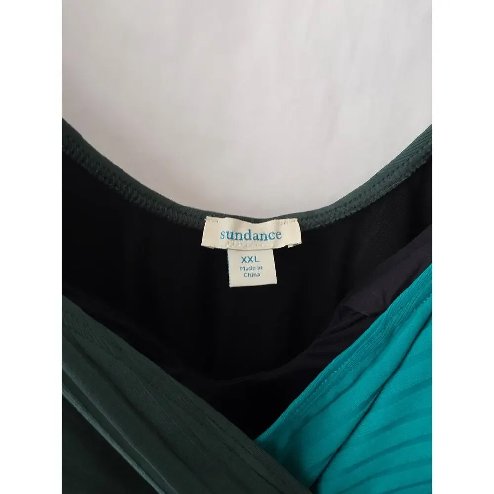 Sundance Emi Wrap Swimsuit Two-Tone Green Teal XXL NWOT
